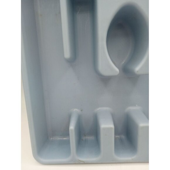 Rubbermaid Blue Plastic Cutlery Organizer Tray Many Compartments Vintage 2921-7 - Picture 6 of 14